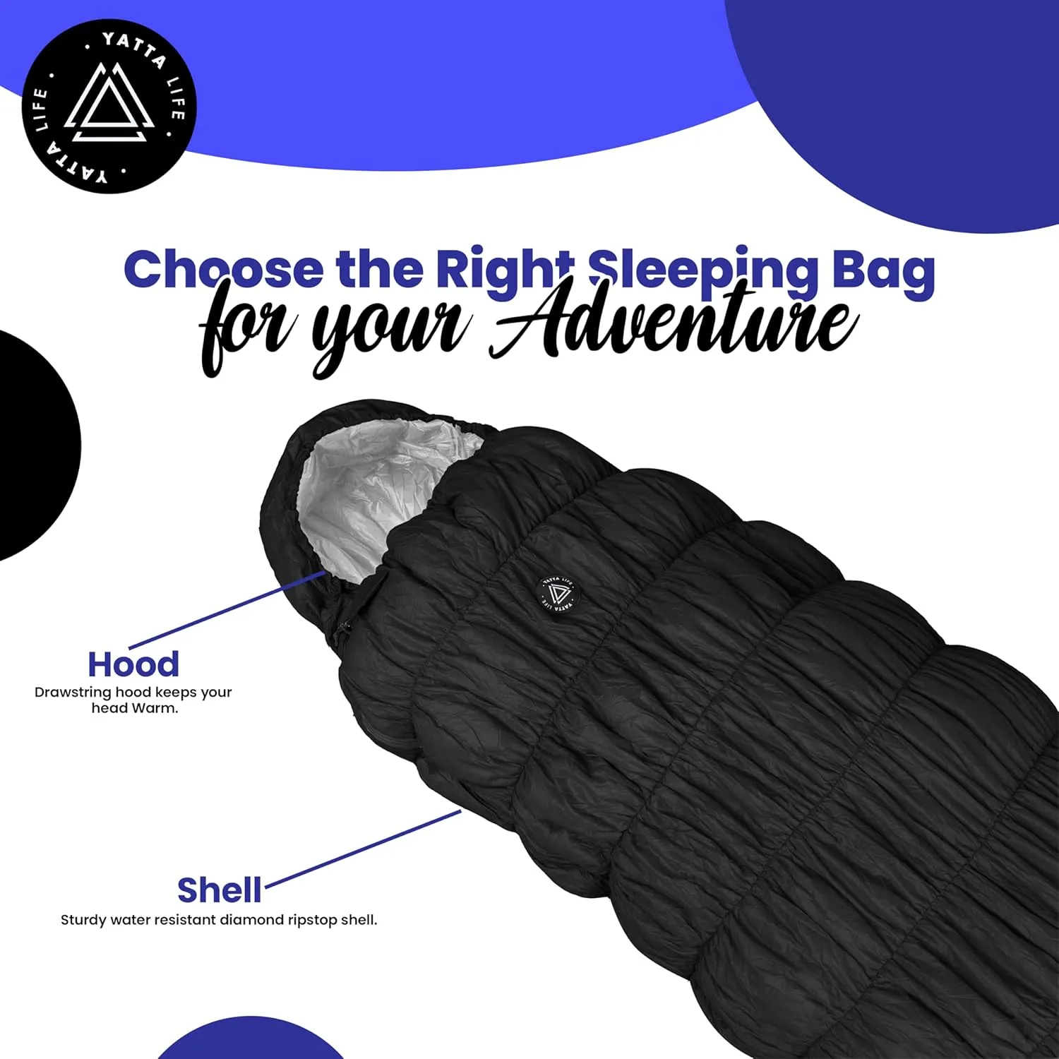 0℃ to -17℃ Goose Down Mummy Sleeping Bag for Adults&Kids | 3-4 Seasons Warm Cold Weather Lightweight, Waterproof with Compression Sack | Indoor & Outdoor, Camping, Backpacking, Camp Bedding, Hiking