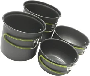 1 Set 4 Pcs Four Piece Cooking Utensils Set Kitchen Gadgets Camping Pans Camping Cookware Camping Stove Camp Stove Titanium Cookware Camp Cookware Pans Motorhome Tin Aluminum Alloy