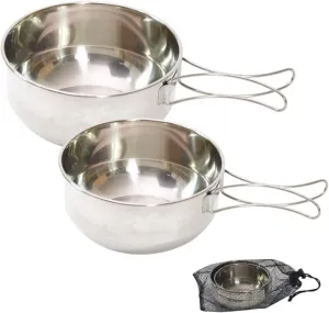 1 Set Outdoor Folding Bowl Chaise Dinnerware Basket Bowls with Lids Camping Tea Kettle Dishes Tarp Outdoor Folding Tableware Stove Electric Rack Plate End Silver Stainless Steel/1294