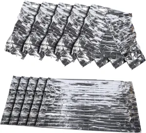 10 Pack Emergency Blankets Multi-use Survival Blankets for Outdoor Camping Hiking Windproof