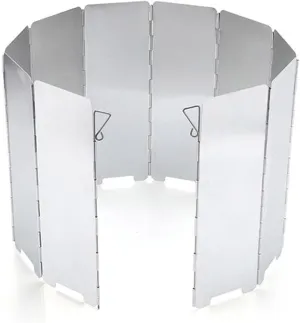 10 Plates Windshield Outdoor Camping Cooker Stove Head Folding Gas Wind Screen Aluminum Alloy Accessories
