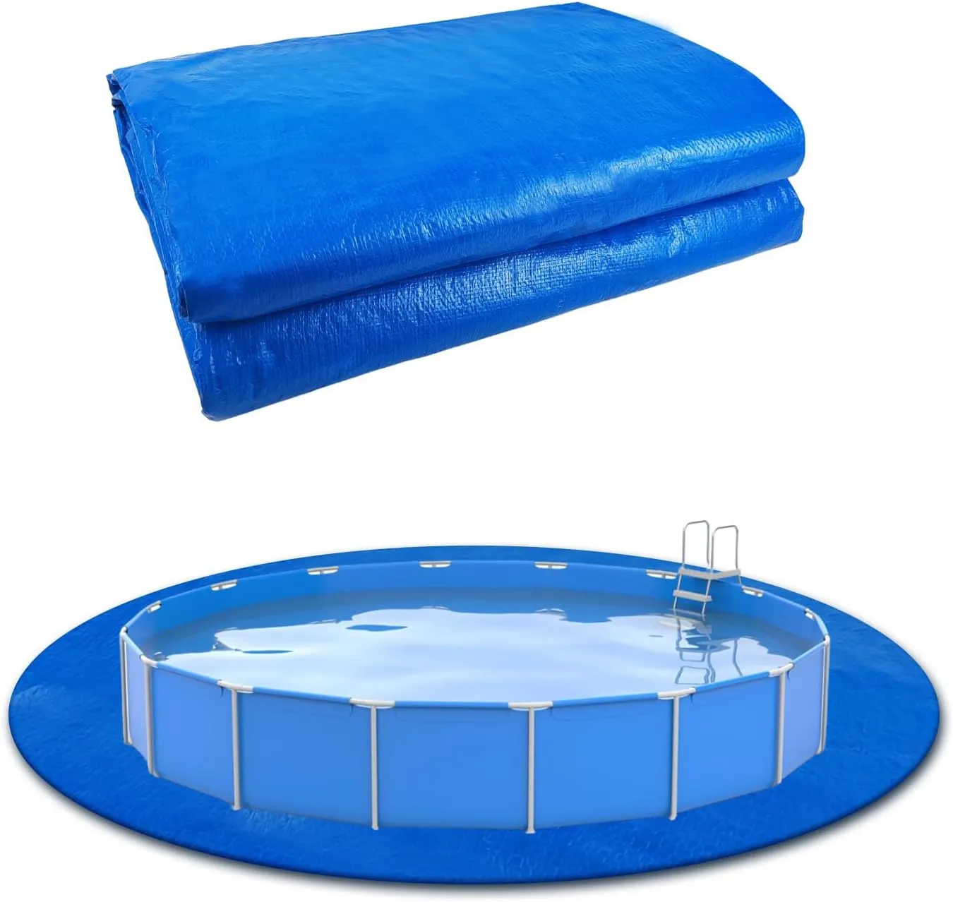 10 x 10 Ft Swimming Pool Ground Cloth, Round Swimming Pool Liner Pad Heavy Duty Pool Ground Mat Protector Pad Prevents Punctures Pool Tarp for Above Ground Swimming Pools