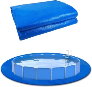 10 x 10 Ft Swimming Pool Ground Cloth, Round Swimming Pool Liner Pad Heavy Duty Pool Ground Mat Protector Pad Prevents Punctures Pool Tarp for Above Ground Swimming Pools