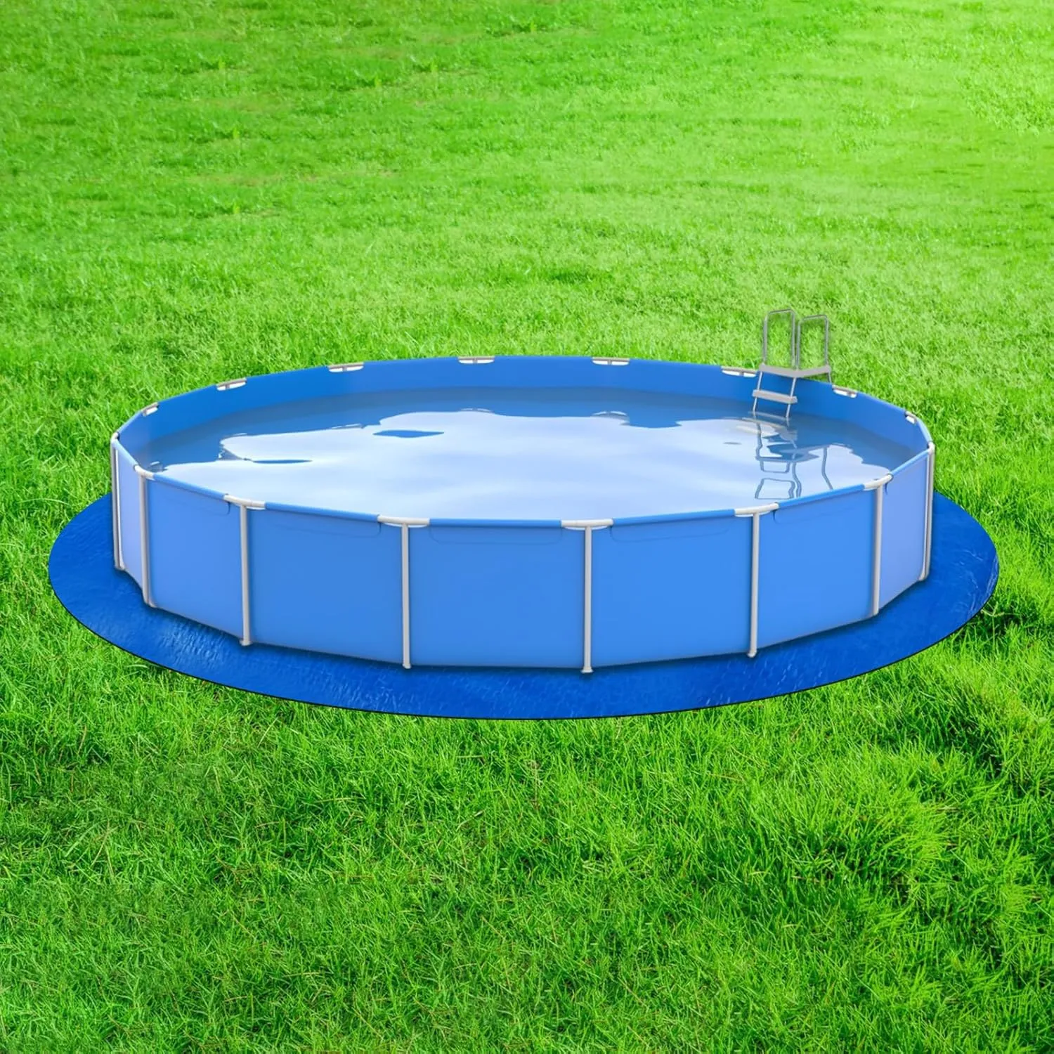 10 x 10 Ft Swimming Pool Ground Cloth, Round Swimming Pool Liner Pad Heavy Duty Pool Ground Mat Protector Pad Prevents Punctures Pool Tarp for Above Ground Swimming Pools