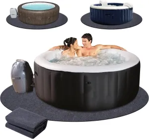 100 Inch Dia Round Inflatable Hot Tub Mat ，Absorbent Spa Pool Ground Base Flooring Protector Mat - Waterproof Slip-Proof Backing for Protect Hot Tub Pool from Wear in Outdoor Indoor