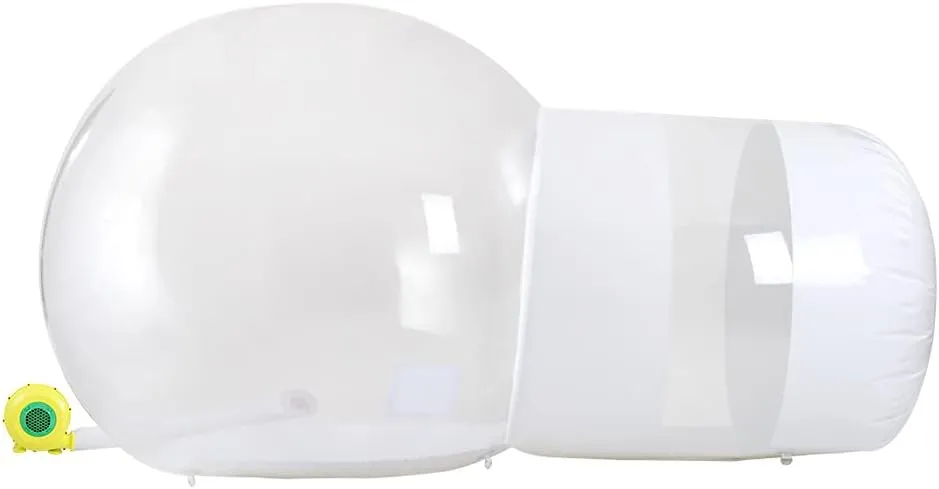 10ft Inflatable Bubble Tent House Clear Dome,PVC Transparent Tarpaulin with 300W Quiet Air Blower Bubble Balloon House for Backyard Stargazing All-Weather Campsite 6.5FT Tunnel