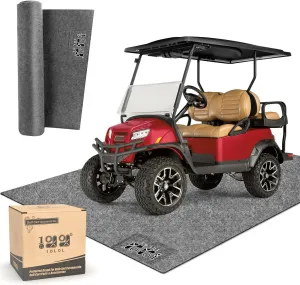 10L0L Golf Cart Premium Garage Floor Mat-Waterproof Anti-Slip Thickened Mat for Golf Cart Motorcycle Mower ATV UTV Parking Mat-106in x 59in