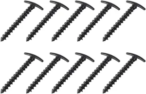 10pcs Outdoor Ultralight Camping Tent Stakes Pegs Pins Plastic Nylon Screw Floor Spiral Nails Awning Trip Kit Tent Accessories