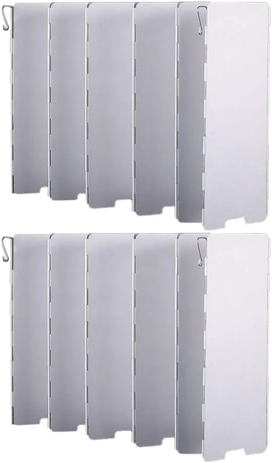 12 Plates Camp Stove Windshields Folding Camping Picnic Cooker Stove Wind Screens