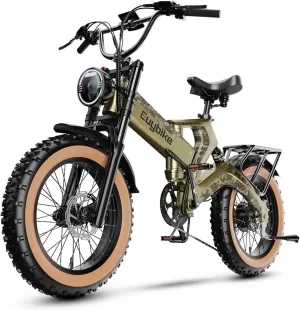 1500W Peak Electric Bike for Adults, 48V 25AH Removable Battery, 30 MPH, 80-100Miles Long Range Foldable Electric Bike, 20"x4.0" Fat Tire, Magnesium Alloy All Terrain Ebike, Hydraulic Disc Brake