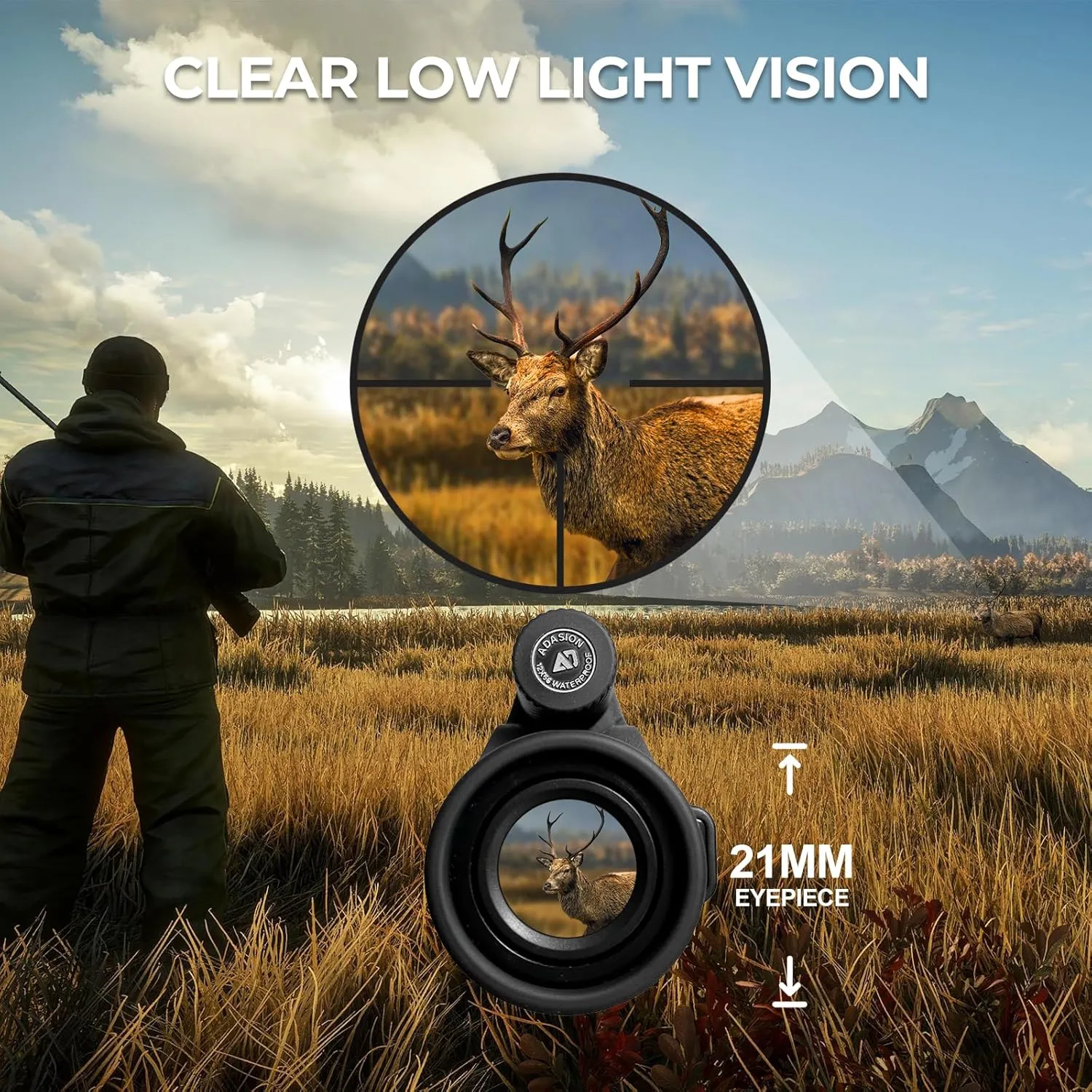 15x56 HD Monocular Telescope High Powered for Adults with Smartphone Adapter, High Powered Monocular Scope with Clear Low Light Vision for Star Watching, Bird Watching, Hiking, Concert