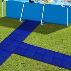 16Pcs Pool Floor Protector Mat - 10” x 10” Non-Slip Waterproof Cushion Floor Tile Drain Mat, Durable Spa Pool Accessories, Above Ground Pools Pathways Walkways Balcony for Protecting Pools Spas Lawns