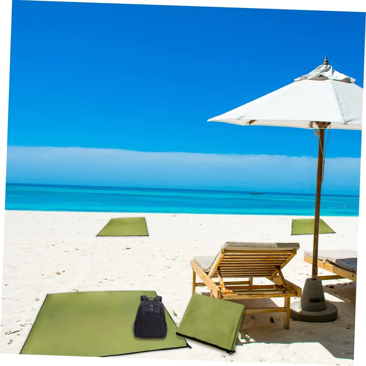 1pc Oxford Cloth Mat Portable Outdoor Blanket for Beach Camping Hiking and Picnics Uv and Multi-Functional Ground Mat Army Green