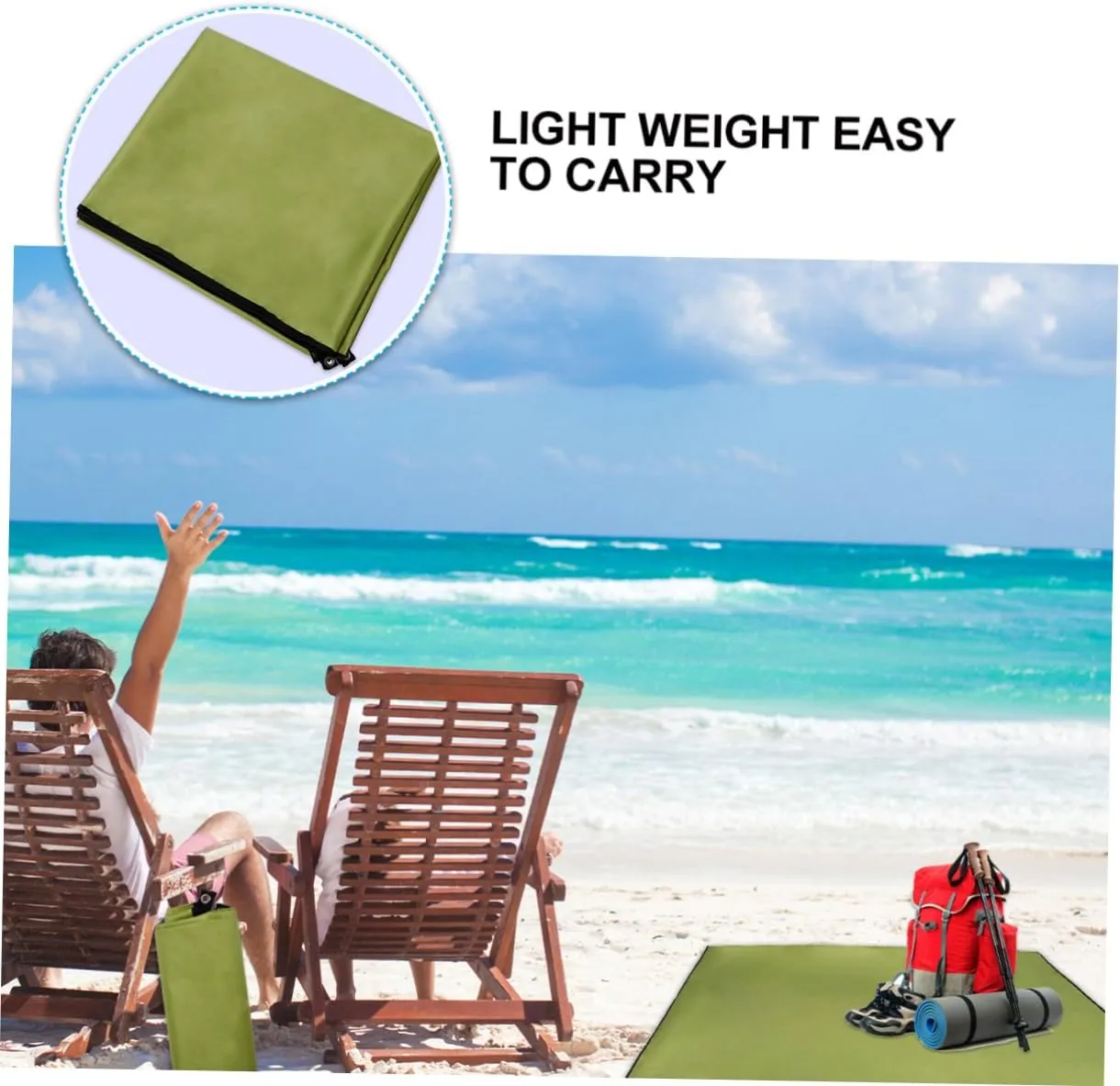 1pc Oxford Cloth Mat Portable Outdoor Blanket for Beach Camping Hiking and Picnics Uv and Multi-Functional Ground Mat Army Green
