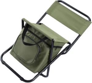 1pc Padded Fishing Chairs Green Folding Chairs for Camping Iron Tube Rest Oxford Cloth