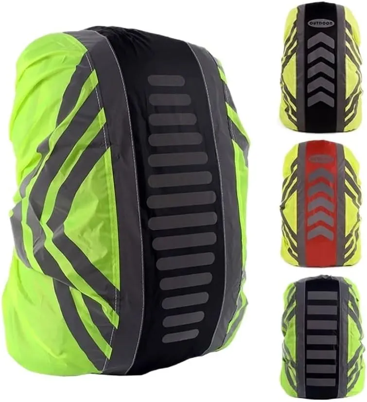 1Pcs Outdoor Waterproof Cover Cycling Hiking Climbing Backpack Cover Rain Cover Night Reflective Strip Dust Cover Unisex