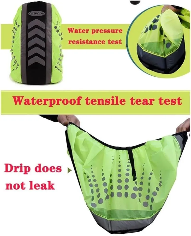 1Pcs Outdoor Waterproof Cover Cycling Hiking Climbing Backpack Cover Rain Cover Night Reflective Strip Dust Cover Unisex