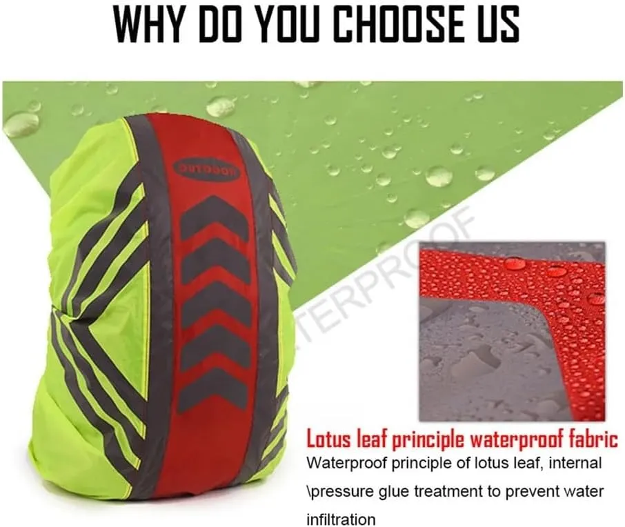1Pcs Outdoor Waterproof Cover Cycling Hiking Climbing Backpack Cover Rain Cover Night Reflective Strip Dust Cover Unisex