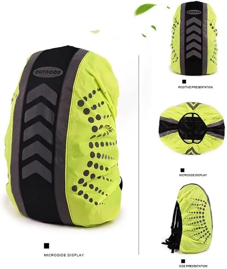 1Pcs Outdoor Waterproof Cover Cycling Hiking Climbing Backpack Cover Rain Cover Night Reflective Strip Dust Cover Unisex