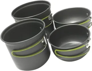 1Set Portable Alloy Cookware Camping Cooking Pots for People Lightweight Outdoor Cooking Gear for Hiking Picnicking and Camping Activities