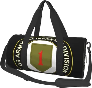 1st Infantry Division Gym Duffel Bag Adult Workout Bag Lightweight Carryon Gymbag Sport Duffel Bag For Man Women