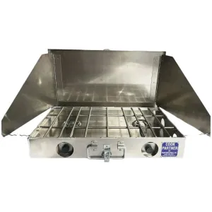 2-Burner Camp Stove with Windscreen