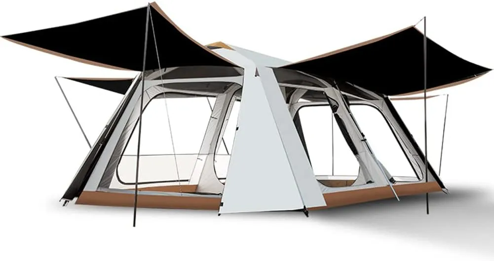 2-Layer Camping Tent with Removable Waterproof Rain Fly Ventilated Cabin Tent with Carrying Bag for Outdoor,Picnic,Camping,Family,Friends Gathering (W