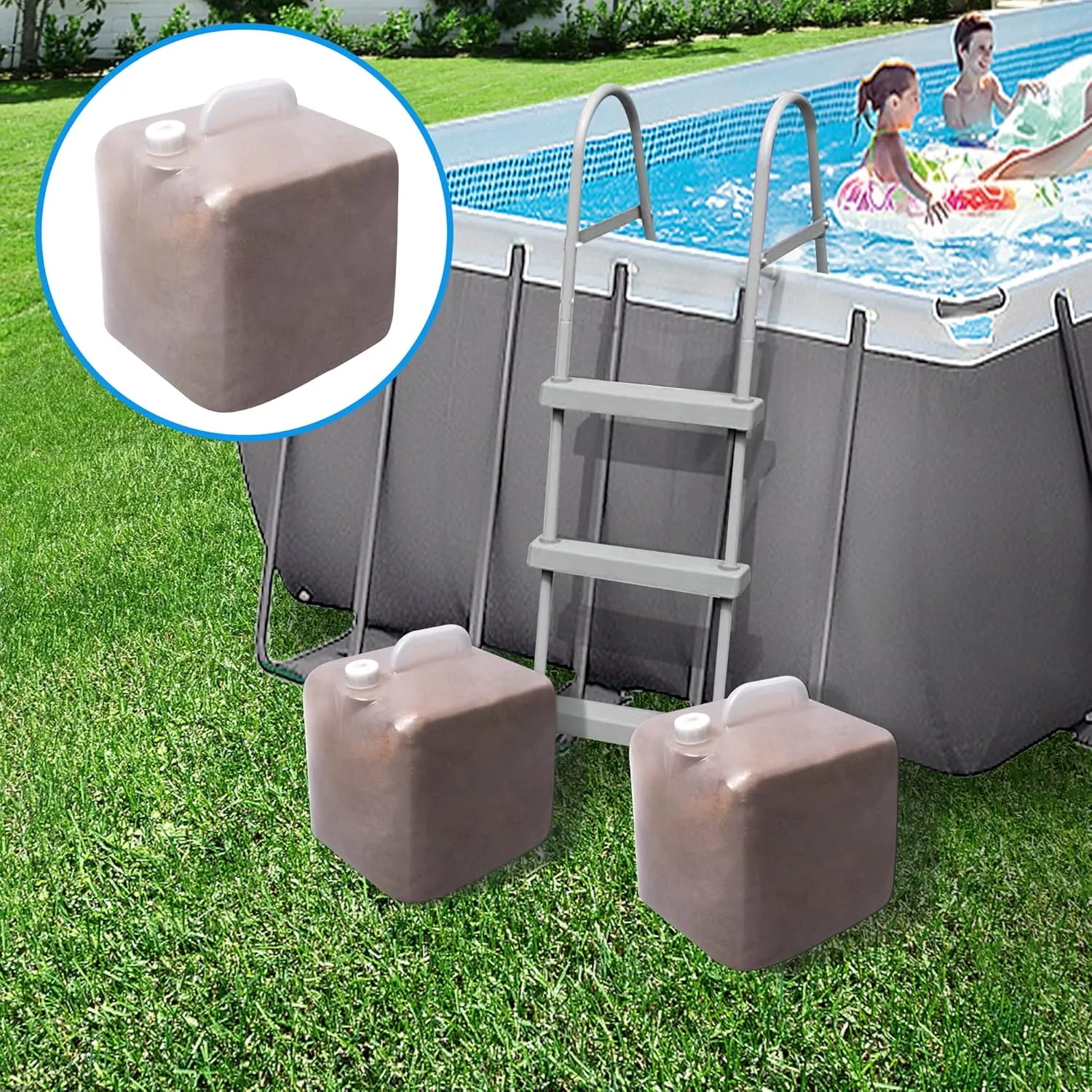 2 Pack Extra Thick Swimming Pool Ladder Weights- Foldable Pool Step Sandbag -Fillable Anchor Bag Container for Ground Pool Entry System(Without Sand)