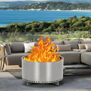 20.5" Smokeless Fire Pit with Air Switch, Wood Burning Portable Stainless Steel Outdoor Firepit with Stand and Ash Pan,Ideal for Camping for Backyard Patio and Picnic H: 11.5 in, 18.7 lbs