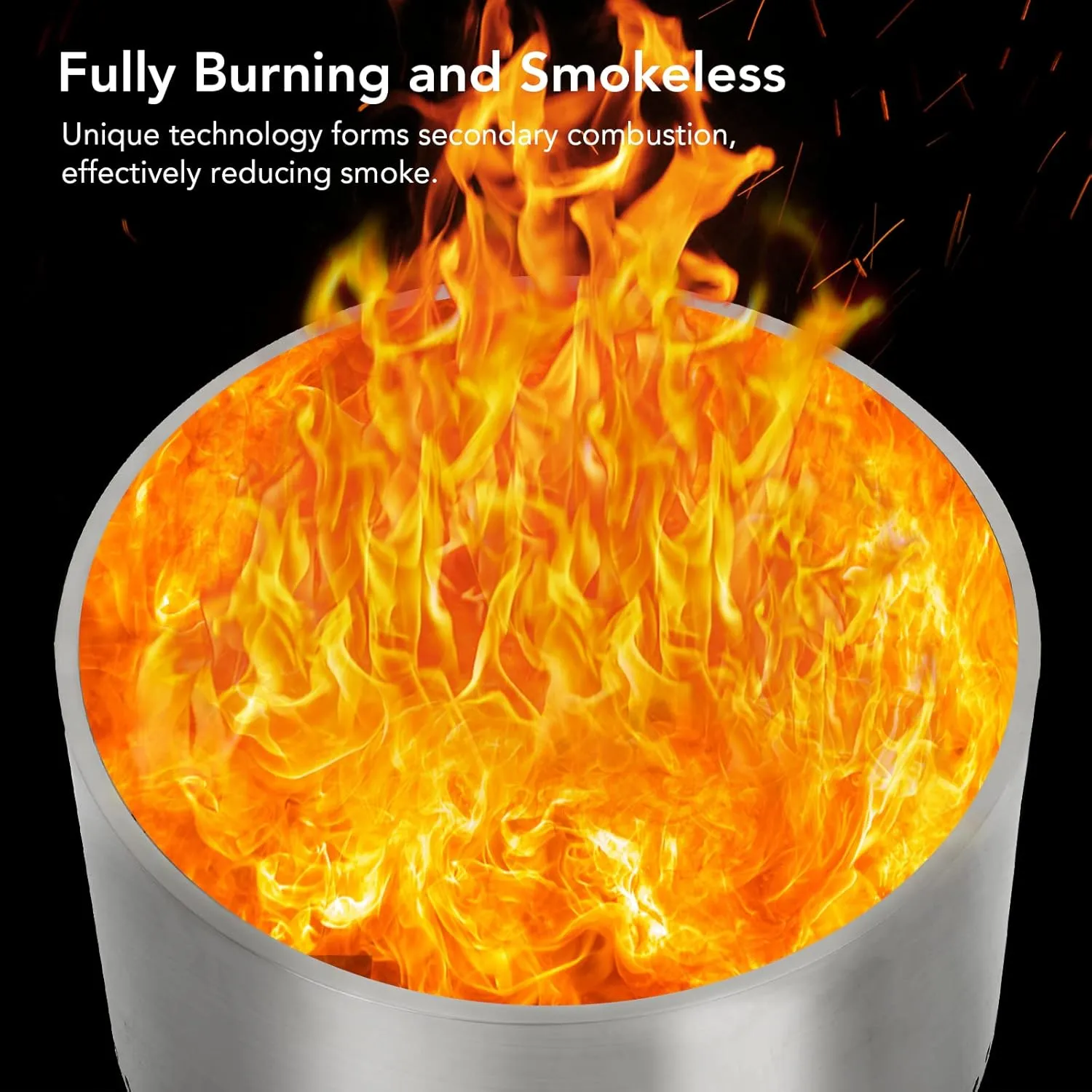 20.5" Smokeless Fire Pit with Air Switch, Wood Burning Portable Stainless Steel Outdoor Firepit with Stand and Ash Pan,Ideal for Camping for Backyard Patio and Picnic H: 11.5 in, 18.7 lbs