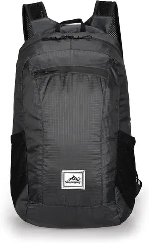 20L Foldable Backpack,Waterproof Packable Ultra Lightweight Hiking Backpack,For Men Women Travel Camping Outdoor Backpack-Black