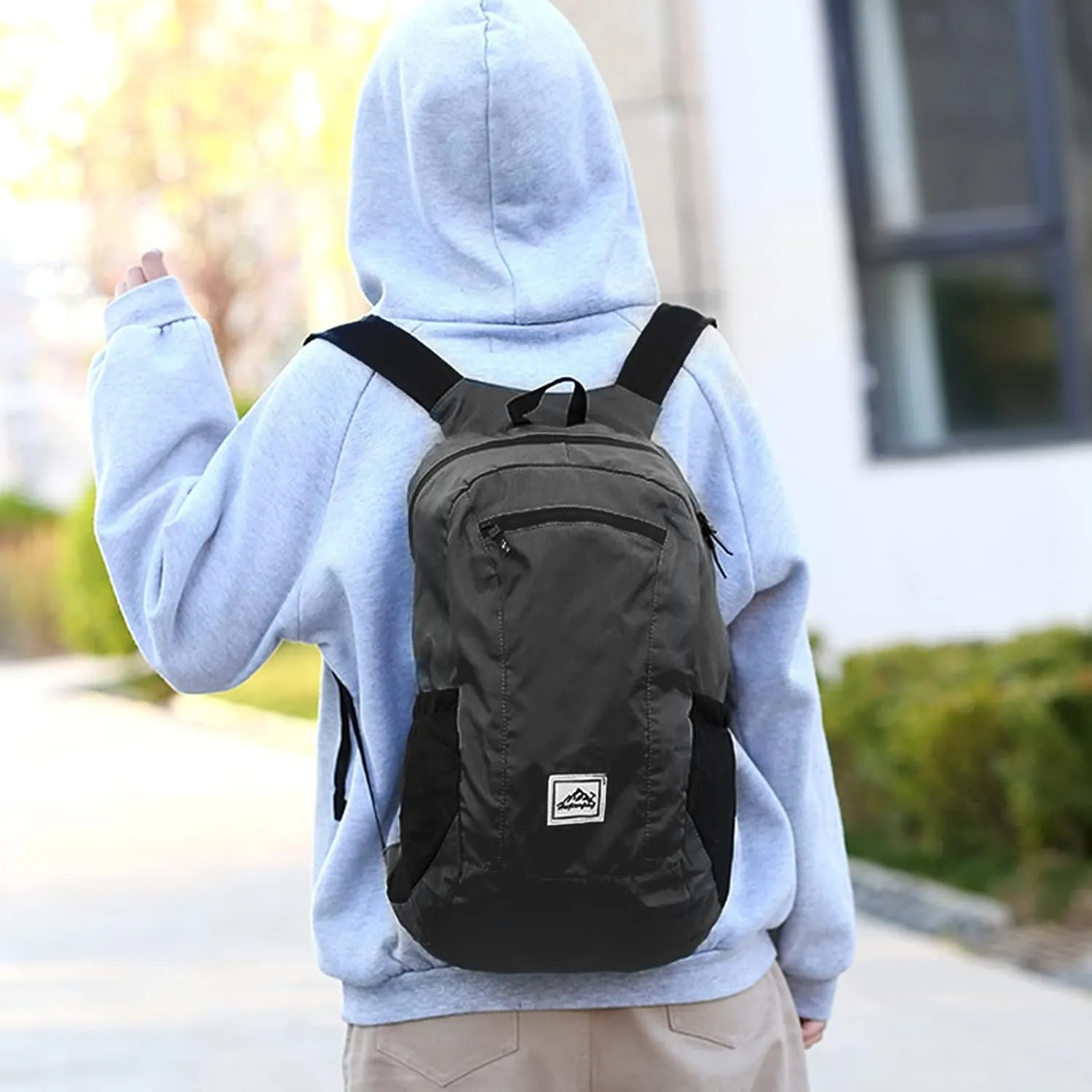 20L Foldable Backpack,Waterproof Packable Ultra Lightweight Hiking Backpack,For Men Women Travel Camping Outdoor Backpack-Black