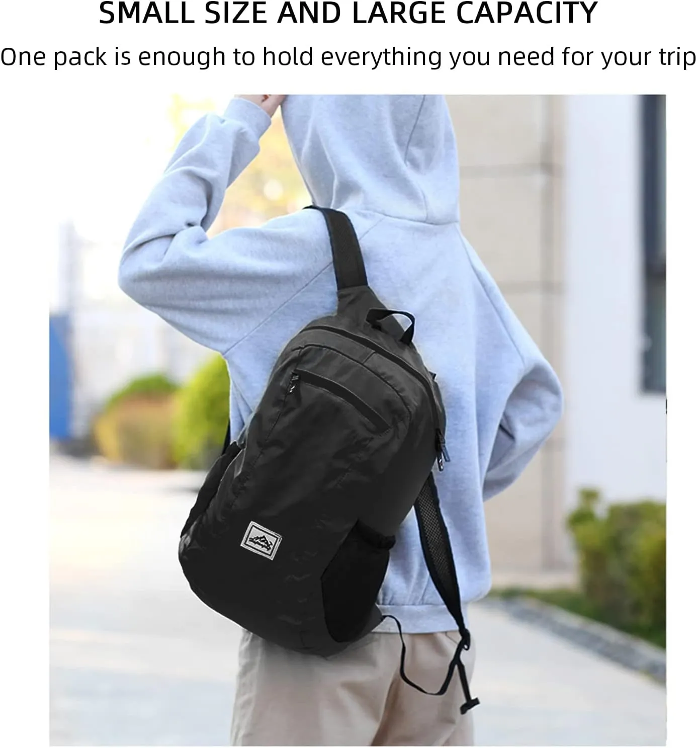 20L Foldable Backpack,Waterproof Packable Ultra Lightweight Hiking Backpack,For Men Women Travel Camping Outdoor Backpack-Black
