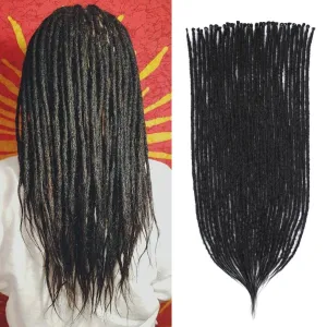 24 inch Black Dreadlock Extensions, 30 pcs Single Ended Thin 0.6cm Dreads Extensions, Synthetic Dreadlock Extensions Reggae Hippie Crochet Dreads for Women