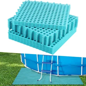 24 PCS Outdoor Pool Drainage Mat Pool Floor Protector Mat Above Ground Pool Deck to Keep Dirt and Grass Out of Pool (11.8 * 11.8inch)