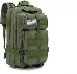 25L 50L Water-Resistant Nylon Backpack Outdoor Camping Hiking Trekking Durable Daypack Molle System (25L (Green))