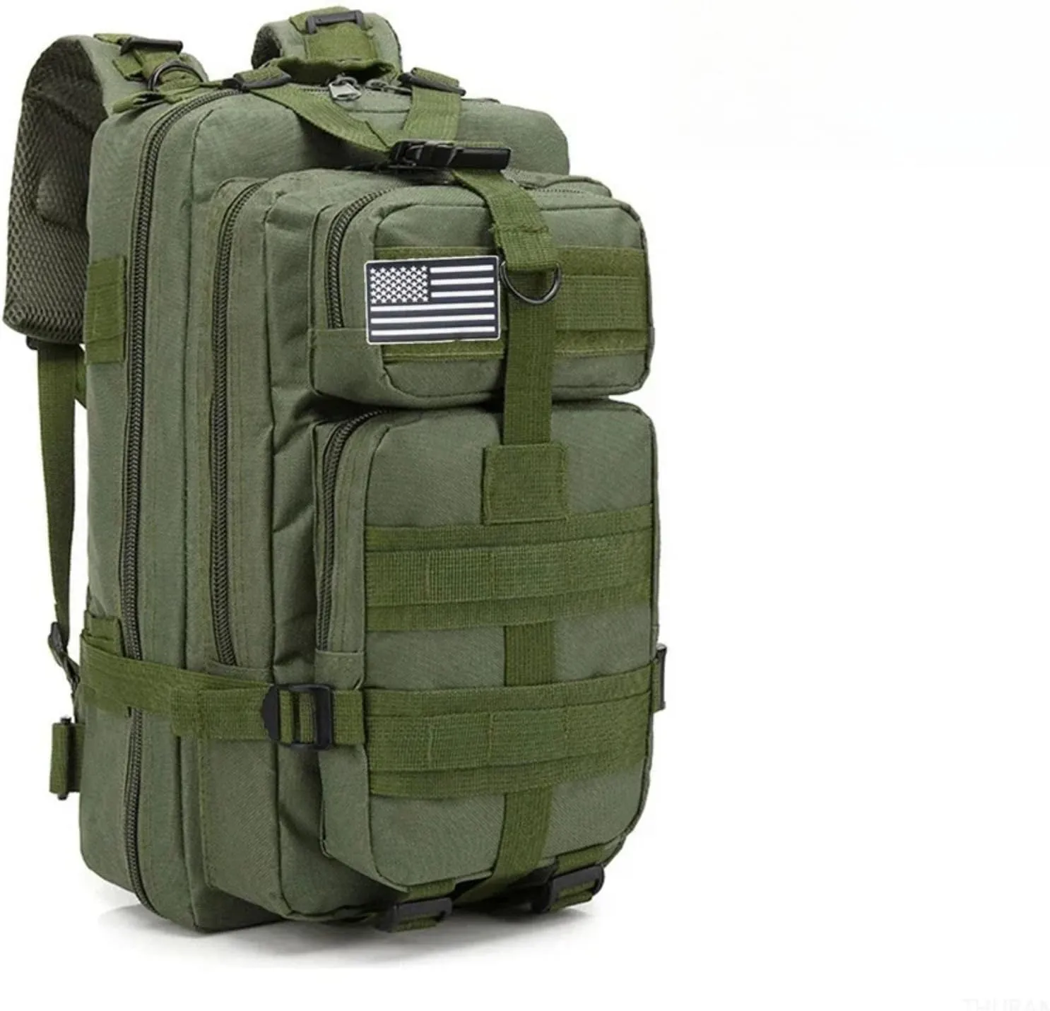 25L 50L Water-Resistant Nylon Backpack Outdoor Camping Hiking Trekking Durable Daypack Molle System (25L (Green))