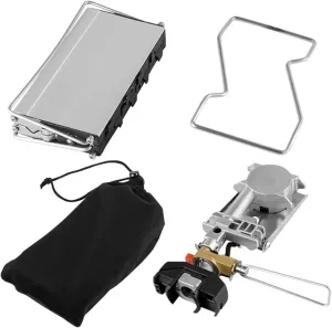 2600W Camping Gas Stove Portable Folding Cassette Stove Lightweight Picnic Travel Cooker Cassette Stove Camping Accessories, Silver