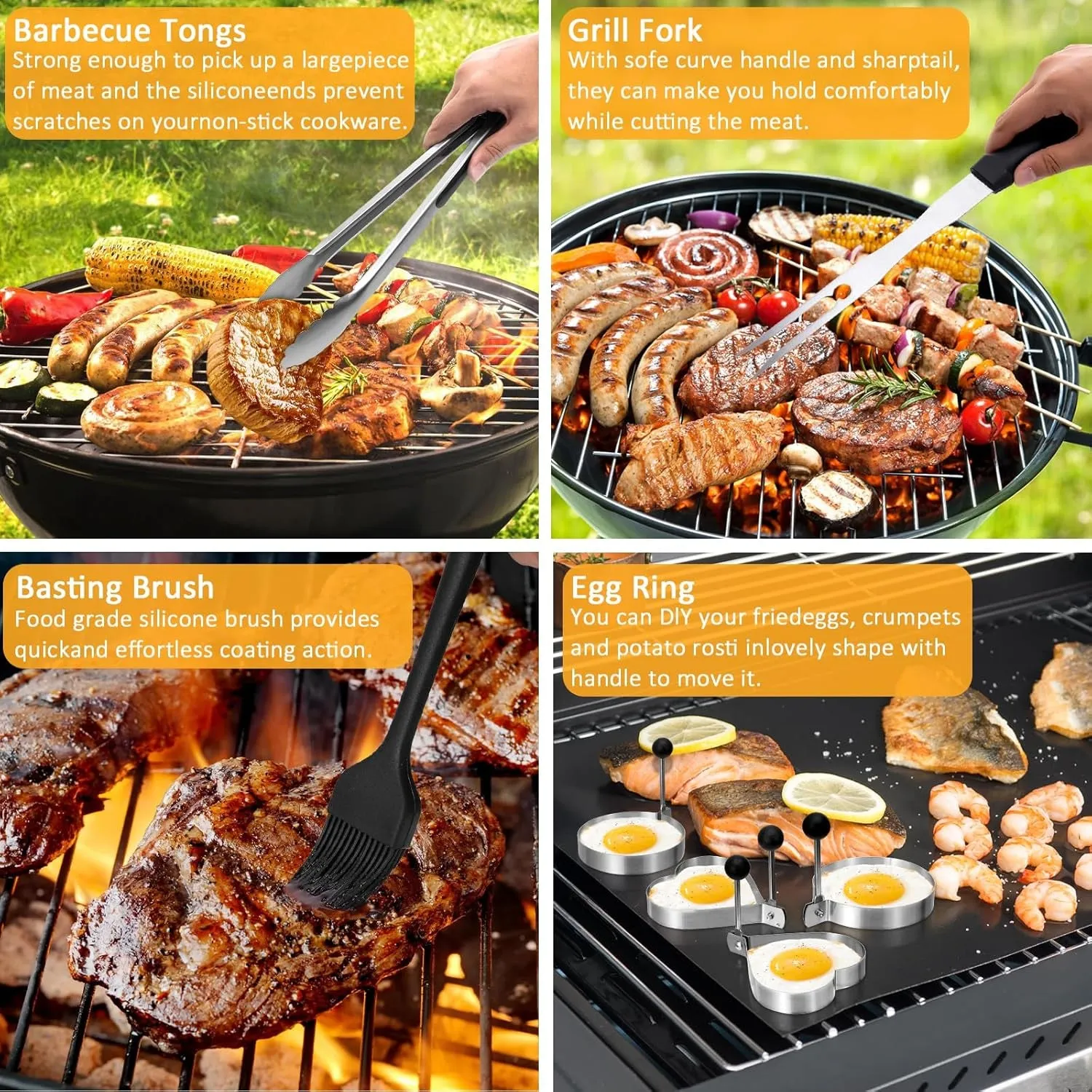 29PCS Blackstone Griddle Accessories Kit with Burger Press, Flat Top Grilling Accessories Set for Blackstone and Camp Chef, Metal Grill BBQ Enlarged Spatulas Set with Scraper, Carry Bag for Outdoor