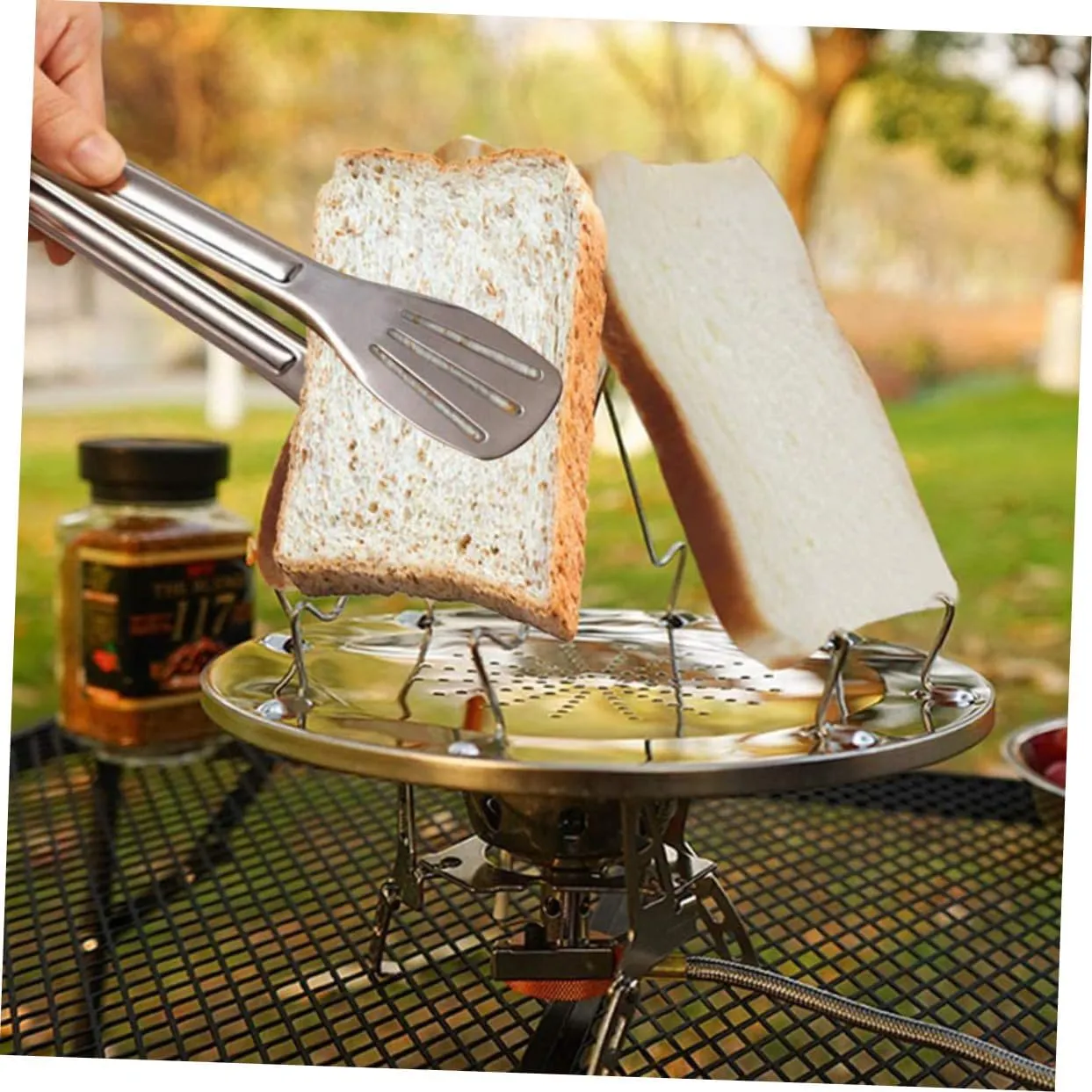 2pcs Portable Camping Stove Toaster Bread Baking Rack for Outdoor Bbq Picnics and Campfire Cooking