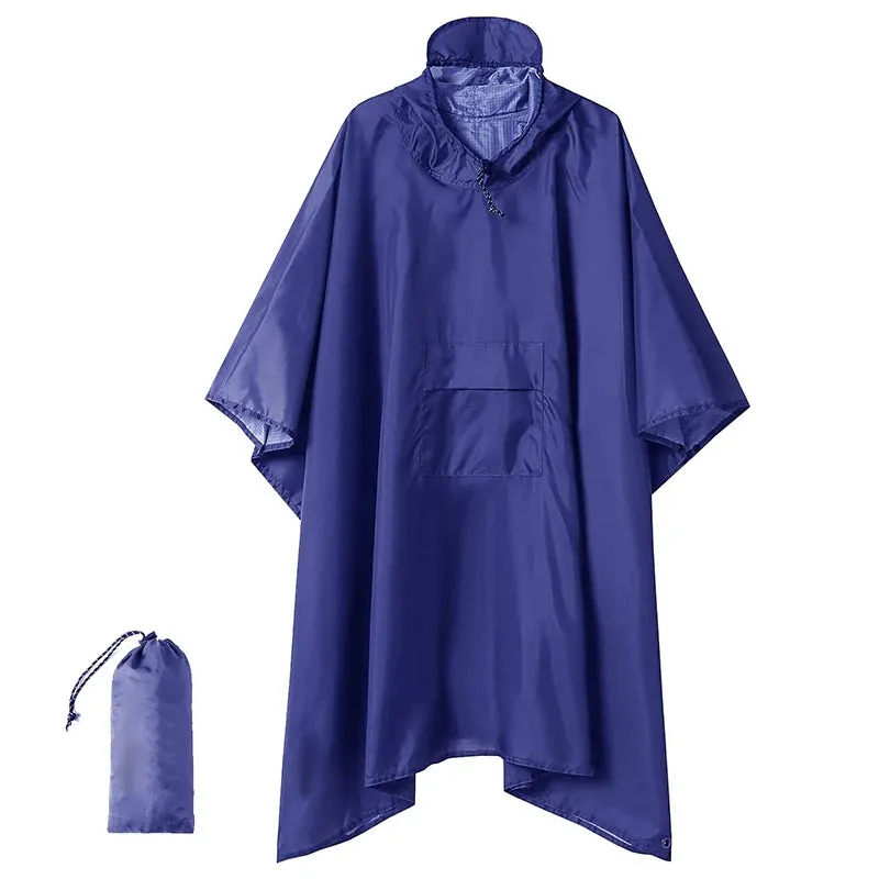 3-in-1 Outdoor Military Waterproof Raincoat - Multi-Use Ripstop Hooded Camouflage Rain Poncho