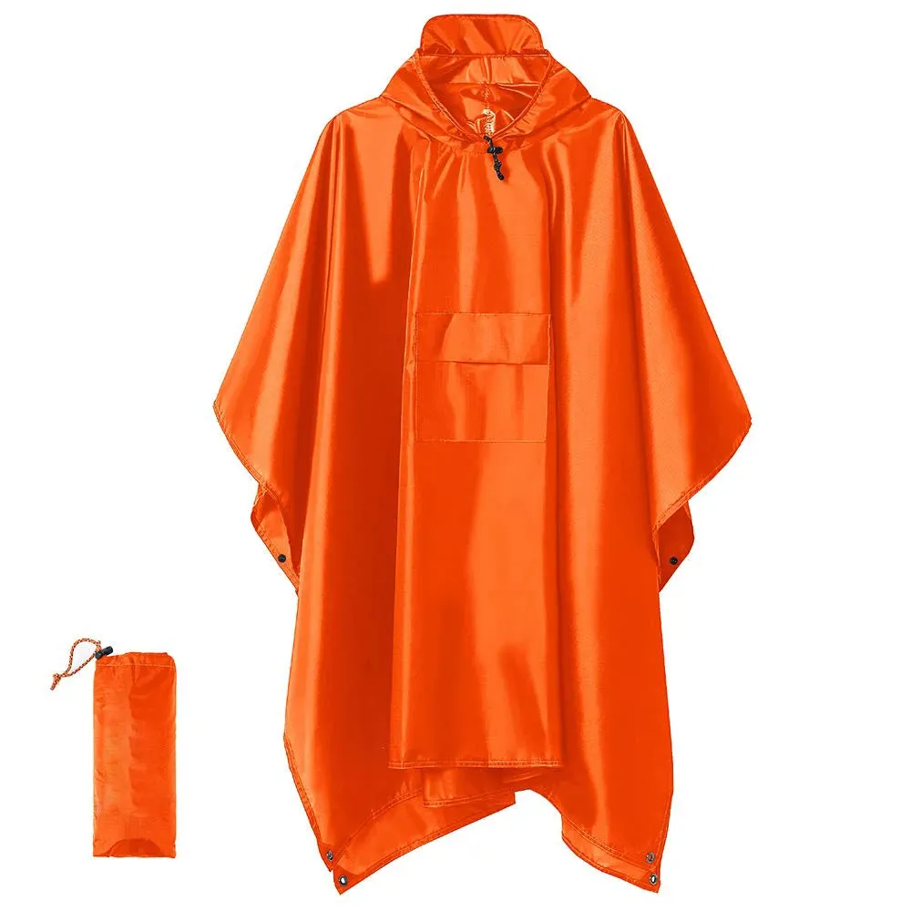 3-in-1 Outdoor Military Waterproof Raincoat - Multi-Use Ripstop Hooded Camouflage Rain Poncho