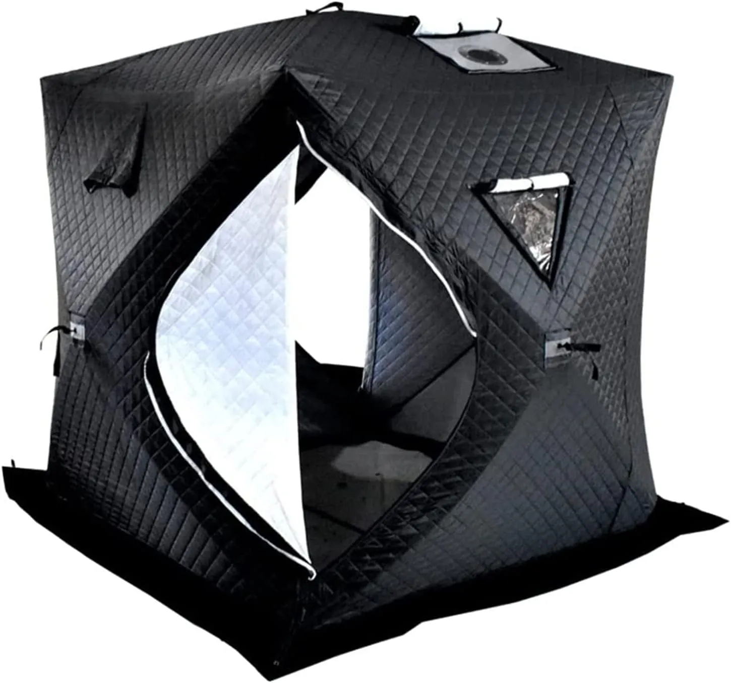 3-Layer Cotton Winter Fishing Tent - Durable Warm Outdoor Camping Ice Fishing Shelter Tent Chimney Hole Stove Mouth 2 Doors Ideal for Winter Fishing Camping Expeditions