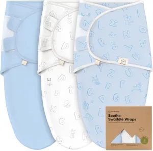 3-Pack Organic Baby Swaddle Sleep Sacks - Swaddles for Newborns, Infant 0-3 Months, Baby Girls, Boys, Soft & Snug Newborn Sleep Sack, Nursery Swaddling Blankets (ABC Land Cloud)