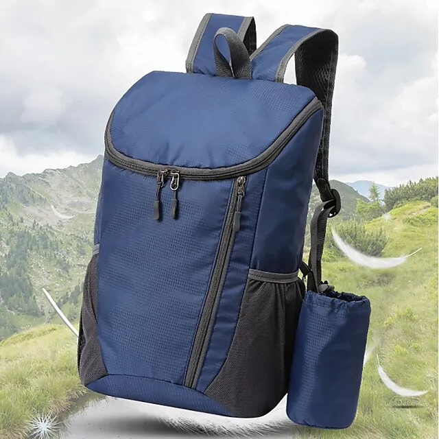 30-40 L Hiking Backpack Lightweight Packable Backpack Daypack Windproof Rain Waterproof Breathable Quick Dry Foldable Outdoor Yoga Hunting Fishing Hiking Nylon Lake blue Black Light Green