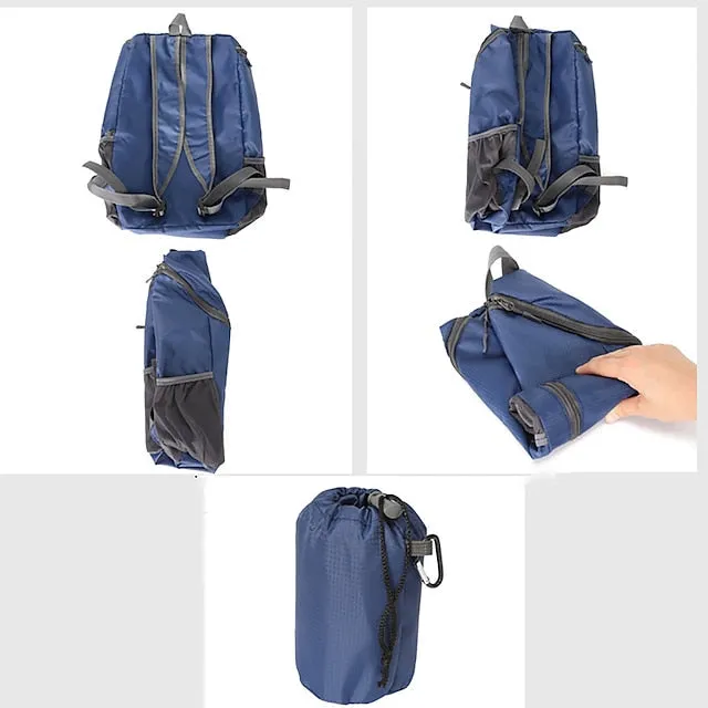 30-40 L Hiking Backpack Lightweight Packable Backpack Daypack Windproof Rain Waterproof Breathable Quick Dry Foldable Outdoor Yoga Hunting Fishing Hiking Nylon Lake blue Black Light Green