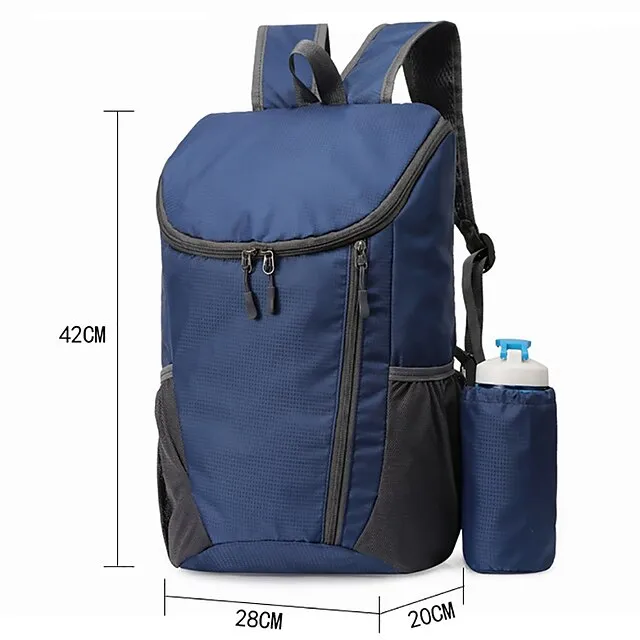 30-40 L Hiking Backpack Lightweight Packable Backpack Daypack Windproof Rain Waterproof Breathable Quick Dry Foldable Outdoor Yoga Hunting Fishing Hiking Nylon Lake blue Black Light Green