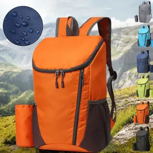 30-40 L Hiking Backpack Lightweight Packable Backpack Daypack Windproof Rain Waterproof Breathable Quick Dry Foldable Outdoor Yoga Hunting Fishing Hiking Nylon Lake blue Black Light Green