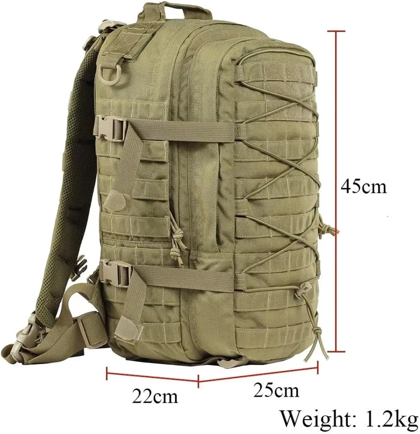 30L 1000D Nylon Waterproof Trekking Fishing Climbing Backpack Outdoor Rucksacks Tactical Sports Camping Hiking Bag(Green)
