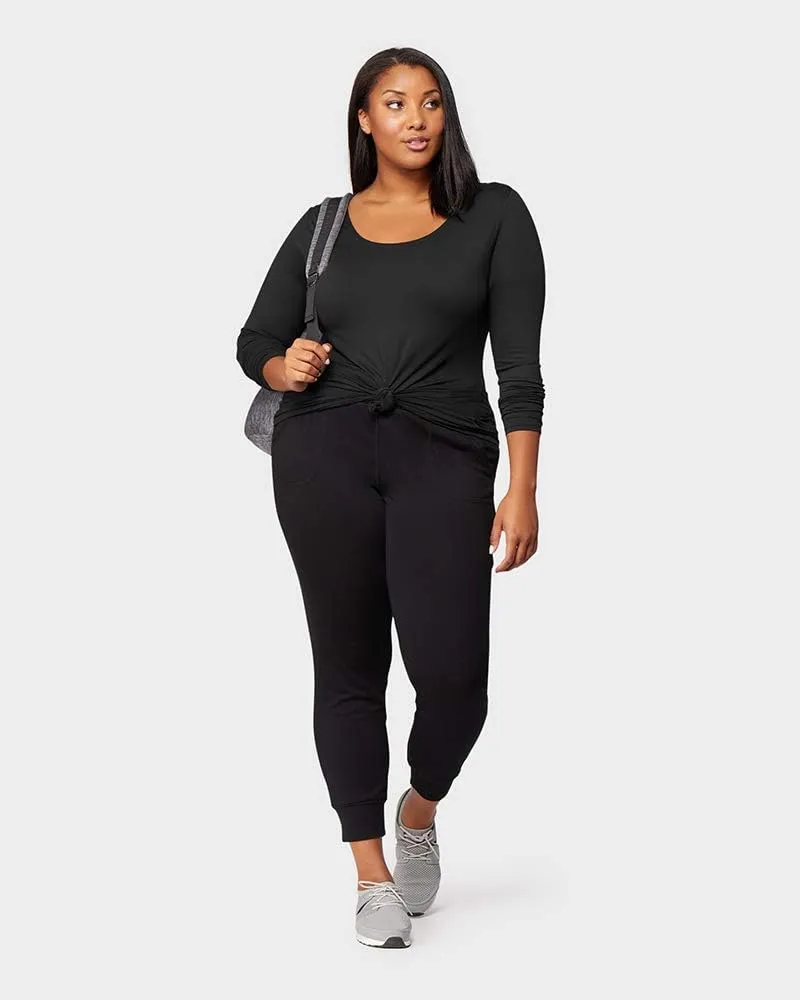 32 DEGREES Heat Womens Lightweight Thermal Baselayer Long Sleeve Scoop Top, Eggplant